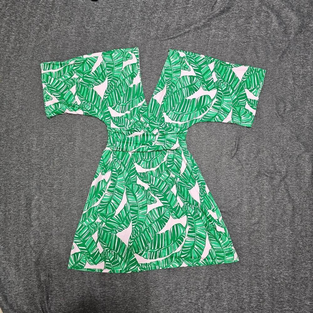 Lilly Pulitzer Parigi Skort Romper Green Pink Palm Banana Leaf Print XXS